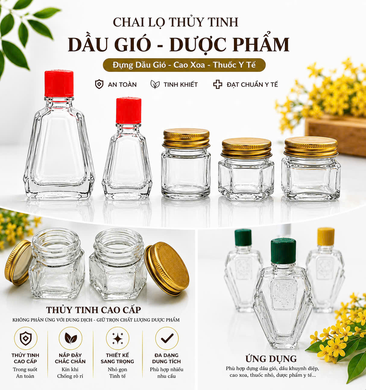 Vỏ chai lọ dầu gió